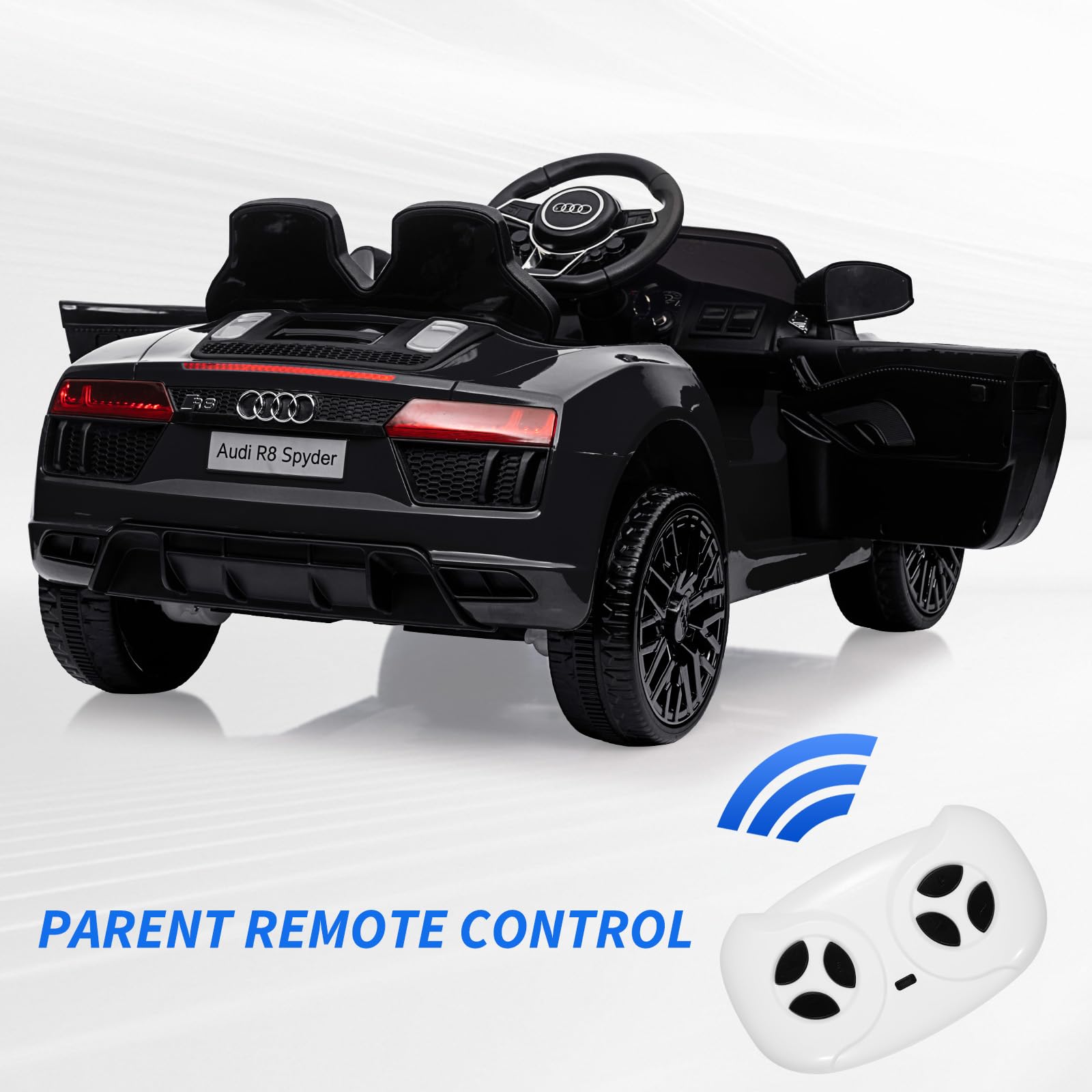 Garvee Ride - P Series: 12V Power Battery Electric Vehicles for 3-7 Toddlers, Licensed Toy Car with Remote Control, MP3 Player - Black