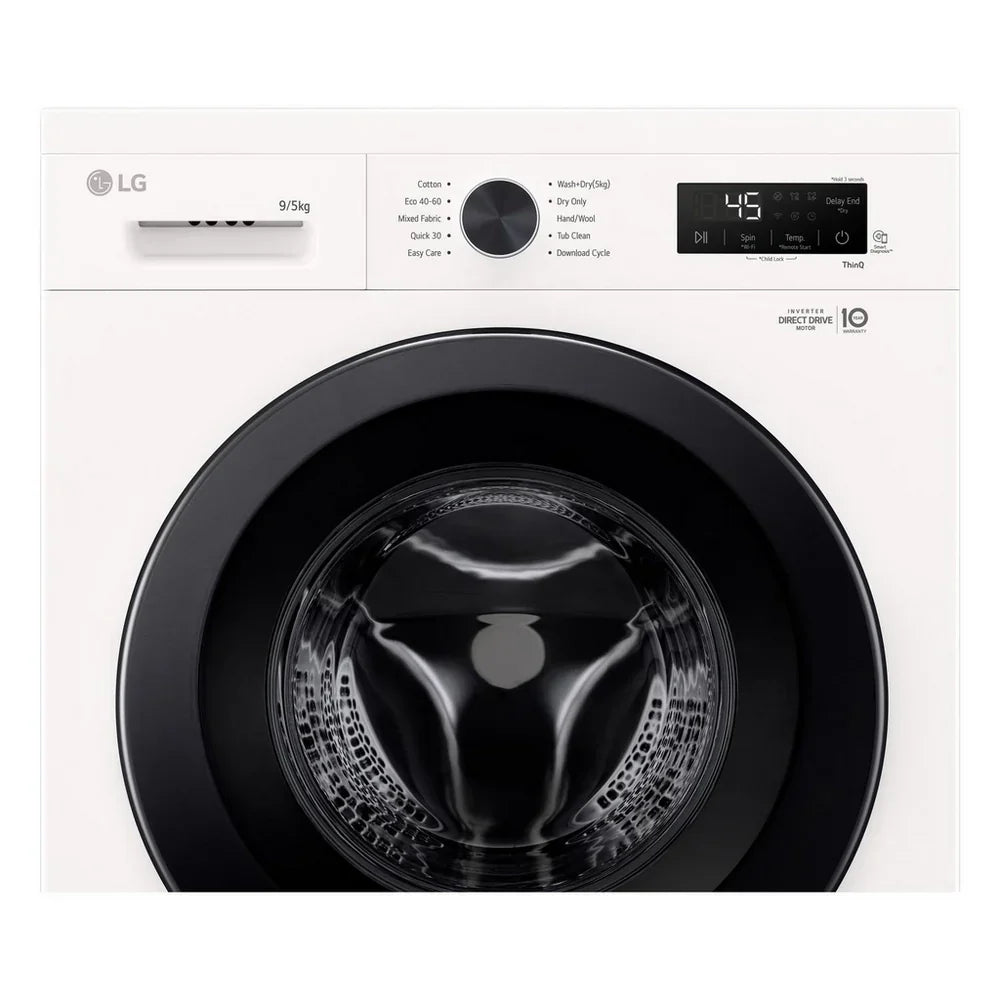 LG W4X1095NWK 9kg+5kg 1400 Spin Freestanding Washer Dryer White