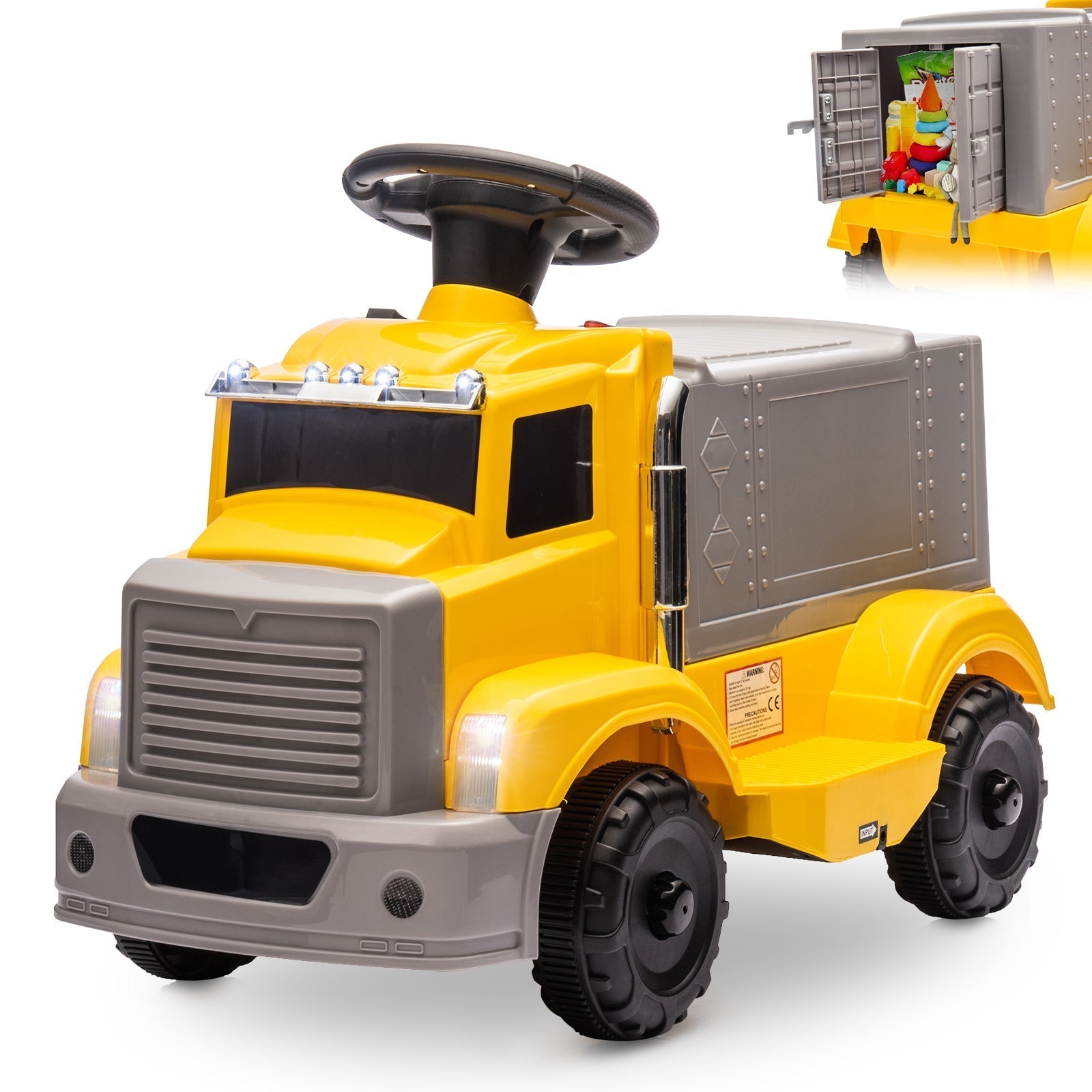 Garvee Ride - P Series: 6V Ride On Truck Toy for Kids Ages 3+ | Electric Dump Truck with Rechargeable Battery, Music & Storage | Indoor/Outdoor 4-Wheeler with Treaded Tires | Ergonomic Seat & Rubber Handle (4.5Ah)
