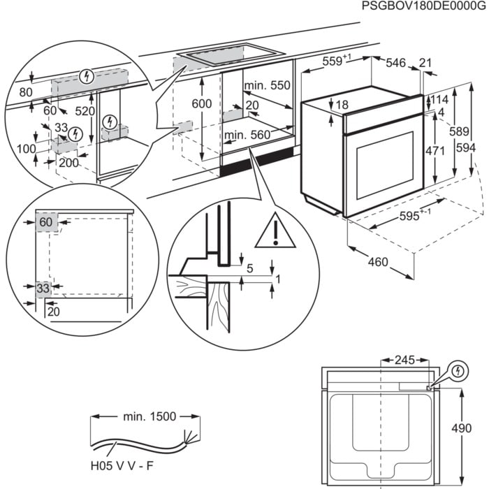 AEG 6000 Series BPS555060W Steam Bake Electric Single Built In Oven with Retractable Dials in White