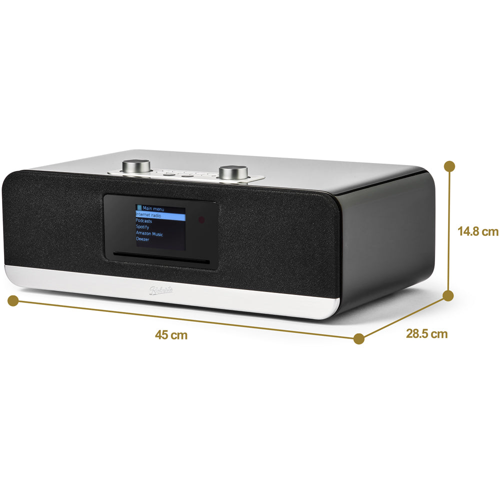 Audio Technica AT-LP120XBTUSB Bluetooth USB Direct Drive Turntable with Roberts Stream 67L All In One Smart Music System Black