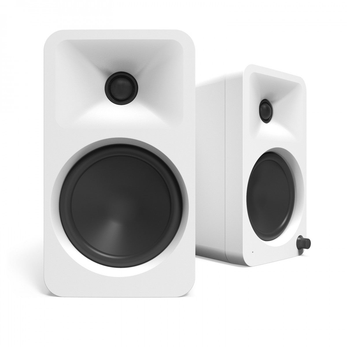 Kanto ORA4 140W Powered Reference Desktop Speakers with Bluetooth & SE4 Elevated Speaker Stands White