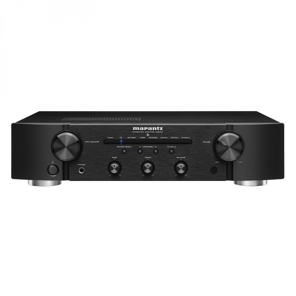 Marantz PM6007 Integrated Amplifier with Bowers and Wilkins 606 S3 Bookshelf Speakers Pair Black HiFi Package