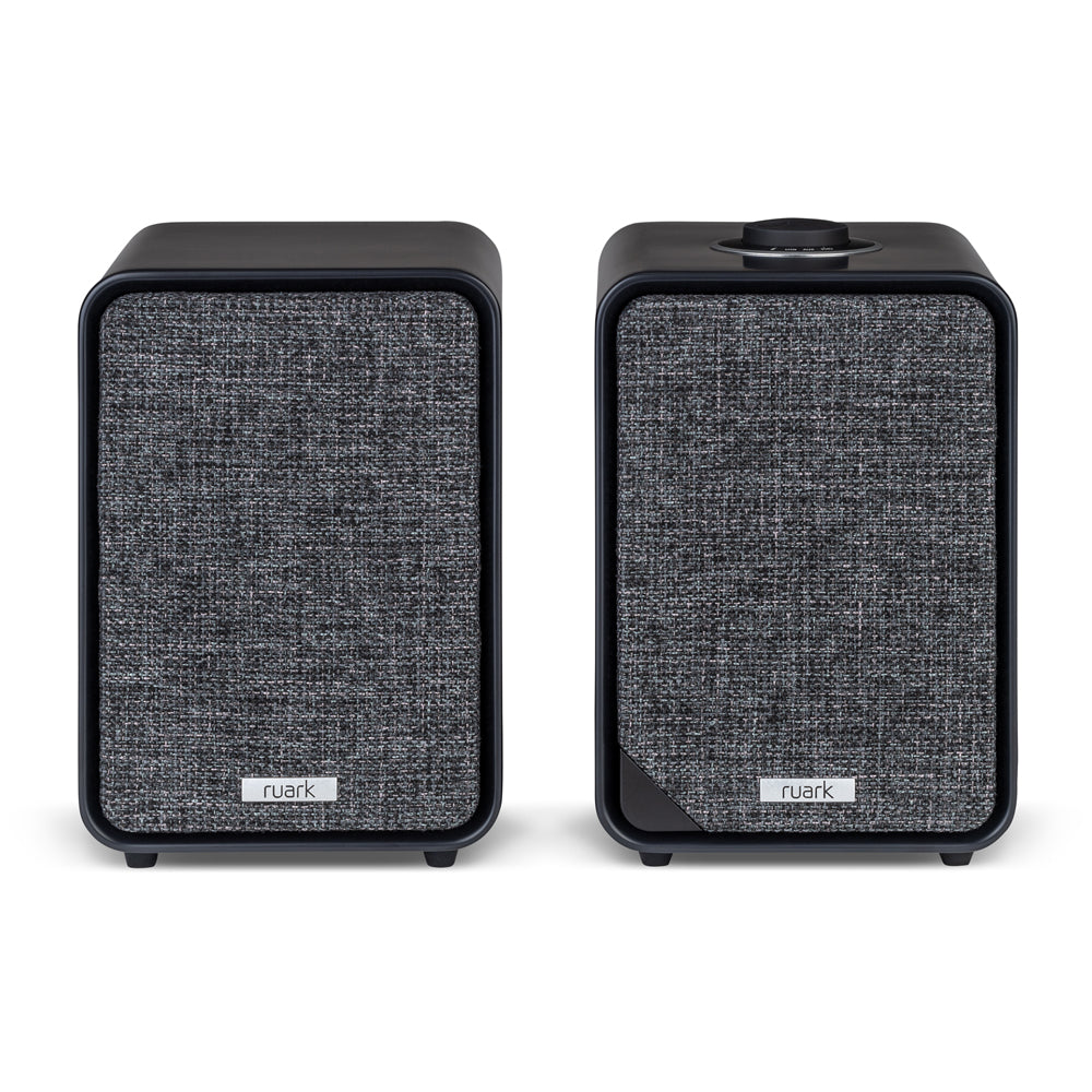 Ruark MR1 MK3 Active Bluetooth Speakers Pair with Built-in MM Phono Preamplifier - Charcoal Black