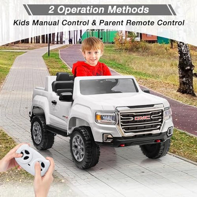 Garvee Ride - P Series: 24V 2-Seater Ride On Truck Car, Licensed GMC Battery Powered Electric Kids Car with Remote Control, LED Lights, MP3, 2 * 200W Motor, 20.5" Large Seat, Ride On Toys for Kids
