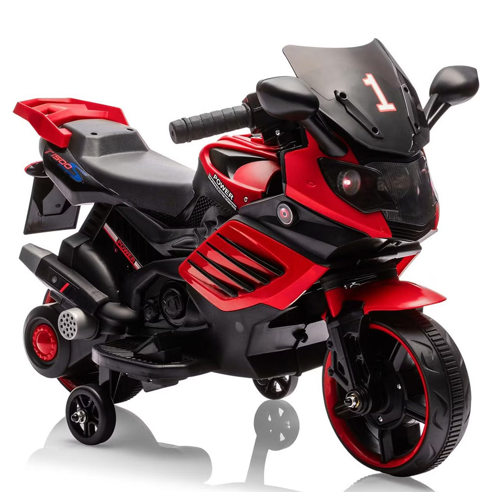 Garvee 6V Kids Electric Motorcycle Toy with Training Wheels, Headlight & Music, Durable EVA Tires, Battery Powered, for Toddlers Ages 3-6, Outdoor Play