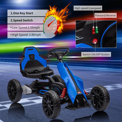 Garvee Ride - P Series: 12V Electric Go Kart for Kids,7Ah Battery Powered Car for Toddlers, Adjustable Seat, High/Low Variable Speeds,EVA Wheels, for 3-6 Years - Blue