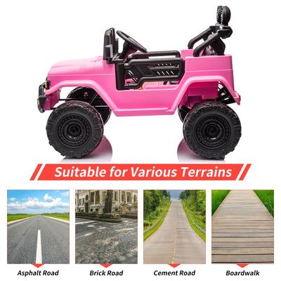 Garvee Ride - P Series: 12V Ride on Car for Kids, Licensed Toyota Ride on Truck, Battery Powered Electric Kids Car with Remote Control, Music, LED Lights, Suspension System, Double Doors, Safety Belt,Ride On Toy - Pink
