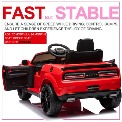 Garvee Ride - P Series: 12V Electric Vehicles Battery Powered with Remote Control, LED Lights, Bluetooth, MP3 for Boys Girls - Red