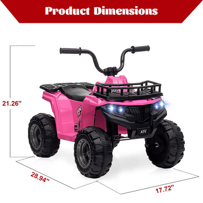 Garvee Ride - P Series: 12V Kids Ride On Electric ATV, Ride Car Toy with Bluetooth Audio,High/Low Speed, LED Headlights, Battery Indicator & Radio Orange - Pink