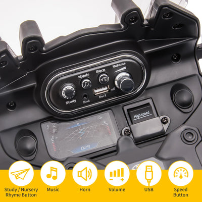 Garvee Ride - P Series: 12V 7AH Kids Motorcycle + Licensed BMW + High/Low Speed & EVA Tire + LED Headlights + Spring Suspension + Music + Boys and Girls