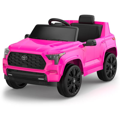 Garvee Ride on Truck Car, 12V Licensed Toyota Electric Cars for Kids, Ride on Toys with Remote Control, Spring Suspension, LED Lights, Bluetooth, 3 Speeds - Rose