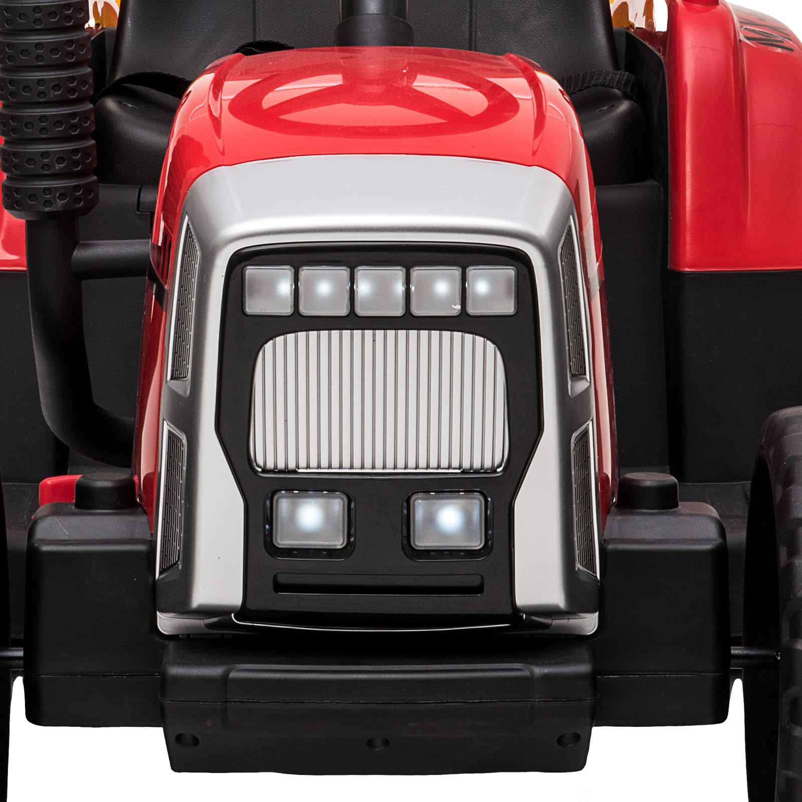 Garvee Ride - P Series: 12V Electric Tractor & Trailer for Kids, 3-6 Yrs - With RC - Red / 25W