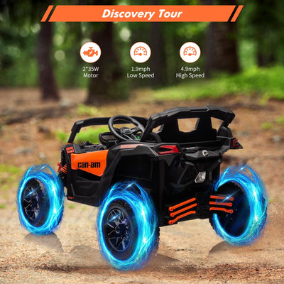 Garvee Ride - P Series: 12V Can-Am Ride-On UTV: Remote Control, Large Seat, Music, LED Lights, Spring Suspension, for Boys & Girls - Orange