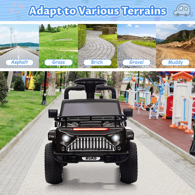 Garvee Ride - P Series: 6V Ride On Car for Toddlers - Battery Powered Electric Car with Music, LED Light, FM, Horn, Rear Storage, 4 Wheels - Black