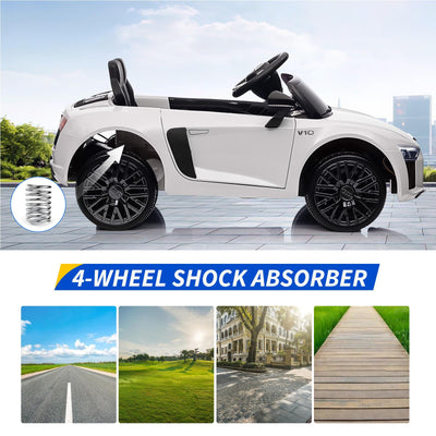 Garvee Ride - P Series: 12V Power Battery Electric Vehicles for 3-7 Toddlers, Licensed Toy Car with Remote Control, MP3 Player - White