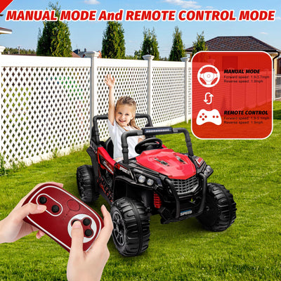 Garvee Ride - P Series: 12V Toy Electric Truck UTV with Large Wide Seat and Remote Control, Led Lights, Wireless Connection, Music, 2 Spring Suspension for 3-8 Boys & Girls
