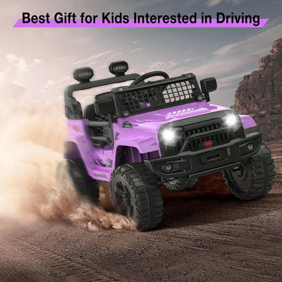 Garvee Ride P Series 12V Kids Electric Ride On Truck Car w/Parent Remote Control, Spring Suspension, LED Lights & AUX Port | Outdoor Ride Toy for Boys Girls 3+ Years