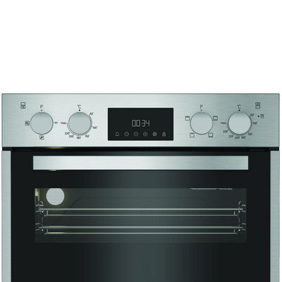 Hotpoint DIH10DIX Built In Electric Double Oven with Enamel Liners Stainless Steel