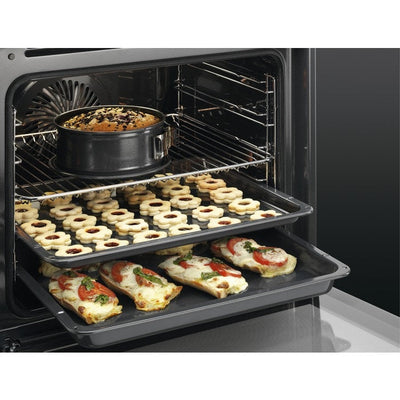 AEG 3000 Series BPX535A61B Air Fry Electric Single Built in Oven with Retractable Dials in Black