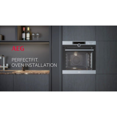 AEG 6000 Series BCE556060M Steam Bake Electric Single Built in Oven with Retractable Dials in Stainless Steel