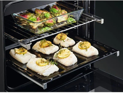 AEG CIB6743ACM 6000 Series Steam Bake 60cm Freestanding Electric Cooker with Induction Hob in Stainless steel