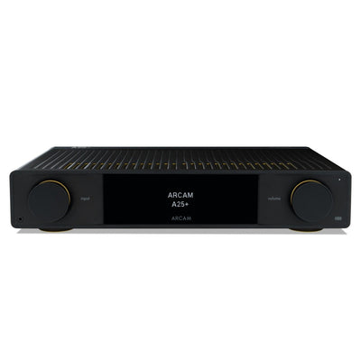 Arcam A25+ Integrated Amplifier Black with JBL 4309 Studio Monitor Bookshelf Speakers Walnut Pair