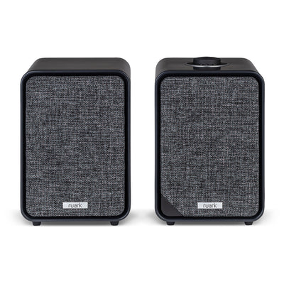 Audio Technica AT-LP70XBT Fully Automatic Bluetooth Wireless Turntable and Ruark MR1 MK3 Active Bluetooth Speakers with Built-in MM Phono Preamp Black