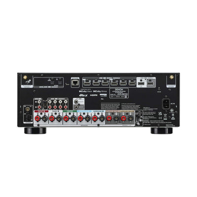 Denon AVRS970H 8K 7.2 Ch Dolby Atmos AV Receiver Black with Wharfedale Diamond 12.1i HCP 5.1 Speaker Package Walnut