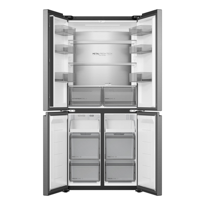 Haier HCR58S18DNMM 60/40 Freestanding Total No Frost American Style Fridge Freezer Inox
