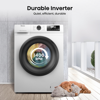 Hisense 1 Series WF1Q8041BW 8kg 1400 Spin Freestanding Steam Washing Machine White
