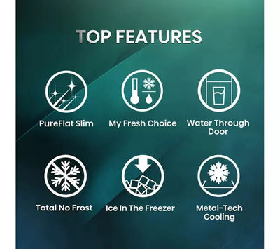 Hisense RQ5P470SYFD PureFlat Non-Plumbed Total No Frost American Fridge Freezer Black