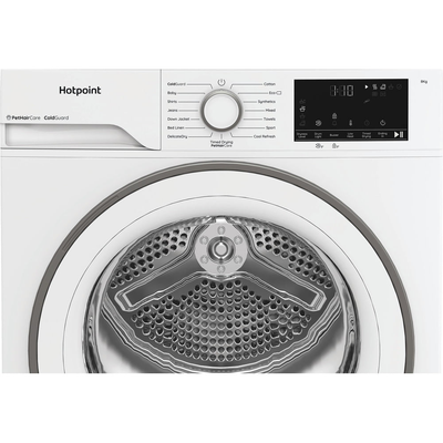 Hotpoint C HSD 82M WW UK 8kg Freestanding Heat Pump Tumble Dryer with PetHairCare White CHSD82MWWUK