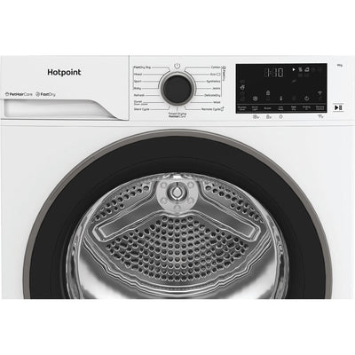 Hotpoint CHD94MWBSUK Freestanding 9kg Heat Pump Tumble Dryer with Fabric Care White