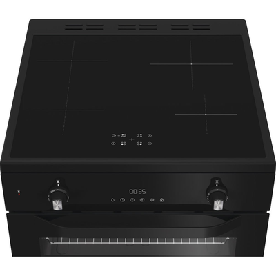 Hotpoint HDE6IDC2B1 60cm Electric Double Cooker with Induction Hob Black