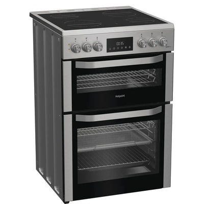Hotpoint HDE6VDCAX 60cm Electric Double Cooker with Air Fry Stainless Steel