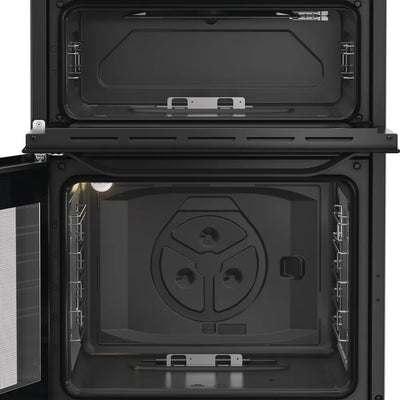 Hotpoint HDG6GDCB1 60cm Gas Double Cooker with Glass Lid Black