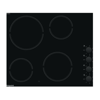 Hotpoint HR620RH 60cm 4 Zone Control Electric Ceramic Hob Black
