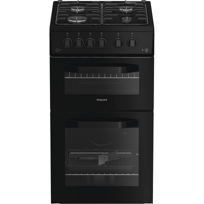 Hotpoint HTG5GCB Freestanding Gas Twin Cooker with Separate Grill Black
