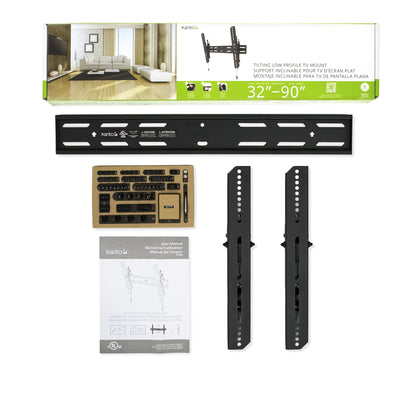 Kanto PT300 Tilting TV Mount for 32 to 90 inch TVs Black