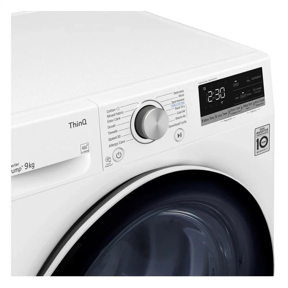 LG V7 FDV709W WiFi Connected 9kg DUAL Inverter Heat Pump Tumble Dryer White A++ Rated