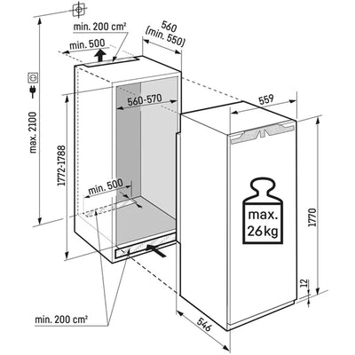 Liebherr Peak SIFNDI5178 Frost Free Fully Integrated Upright Freezer