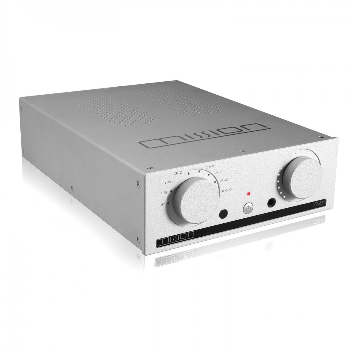 Mission 778X Integrated Amplifier Silver with Bowers & Wilkins 606 S3 Standmount Speakers White Pair