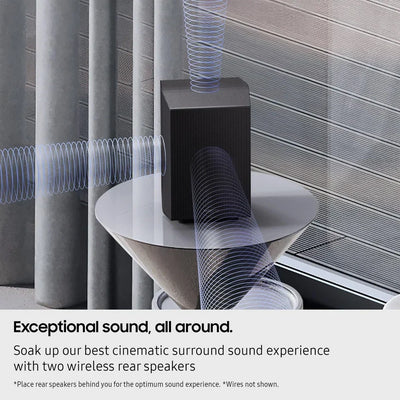 Samsung HW-Q990F 11.1.4ch Q-Series Soundbar with Wireless Subwoofer and Rear Speakers in Titan Black 2025