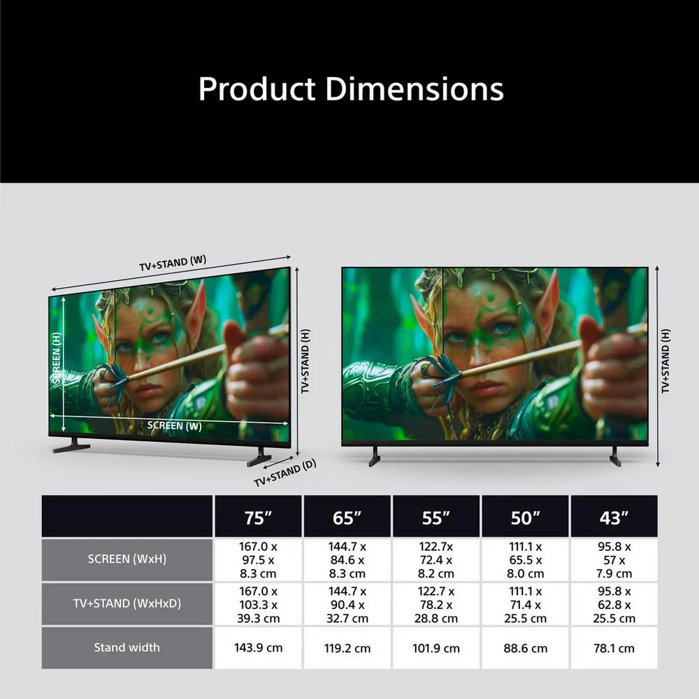Sony K65S25M2PB 65 Inch BRAVIA 2 II Direct LED 4K Ultra HD HDR Smart Google TV 2026