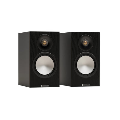 Yamaha AS501 Integrated Amplifier with Monitor Audio Bronze 50 7G Bookshelf Speakers Pair Black HiFi Package