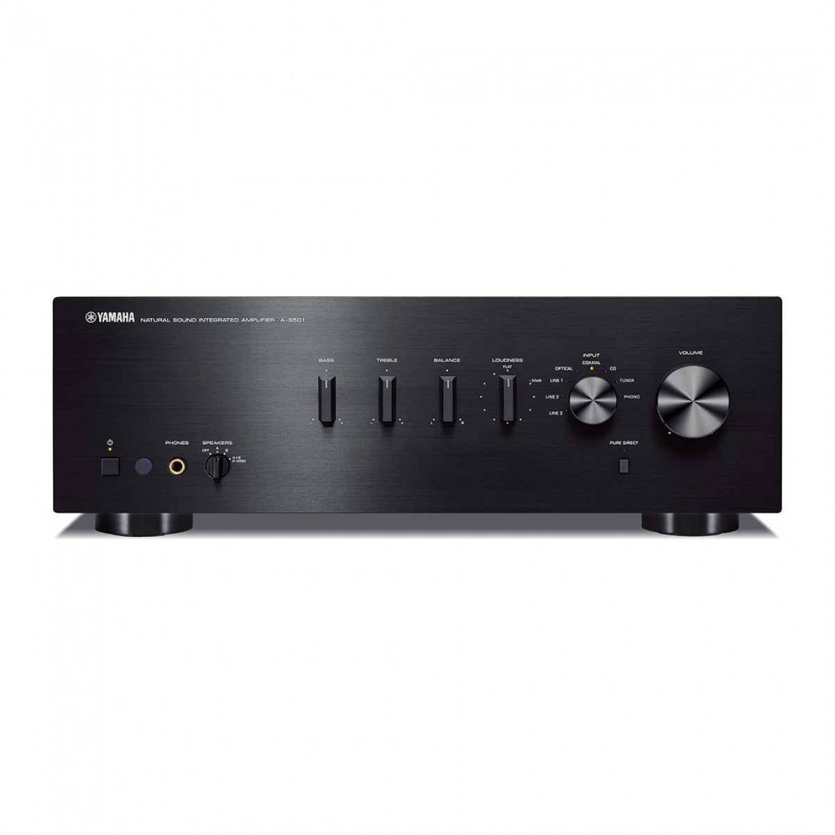 Yamaha AS501 Integrated Stereo Amplifier with Q Acoustics 3020C Bookshelf Speakers Pair Black HiFi Package